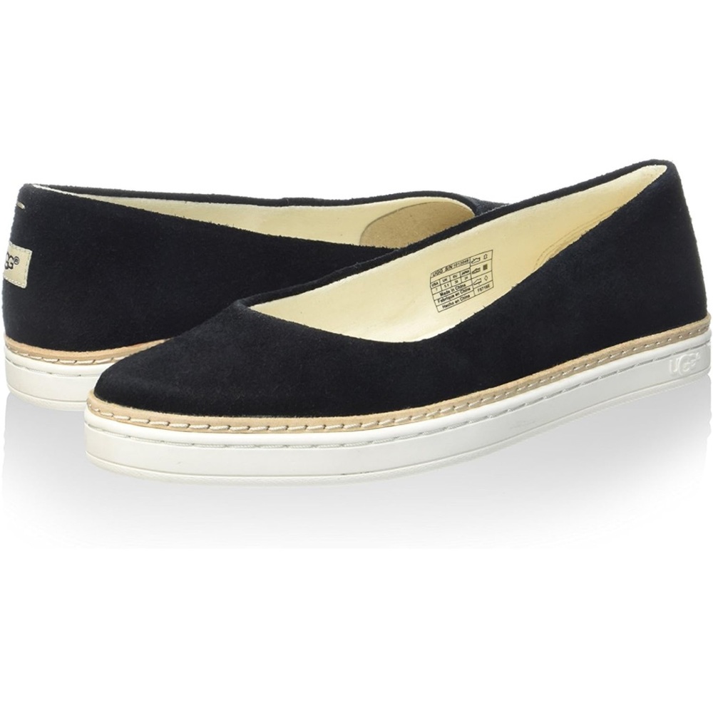 Ugg slip on flats, black suede size 7